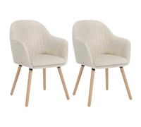 WOLTU Lot de 2 Chaises de Salle à Manger,Velours,Crème Blanc