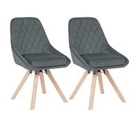 WOLTU Lot de 2 Chaises pivotantes en Velours,Gris Foncé