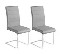 WOLTU Lot de 2 Chaises Salle à Manger Cantilever, Pied Luge Rembourrée, Ergonomique à Dossier Haut, pour Salon, Bureau, Balcon, en Velours, Gris Foncé, BH377dgr-2