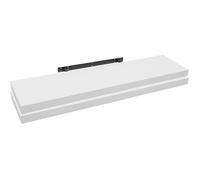 WOLTU Lot de 2 Étagère murale cube en bois MDF, Étagère pour livres-CD-DVD,Étagère à fixation invisible,110x22.9x3.8cm,Blanc