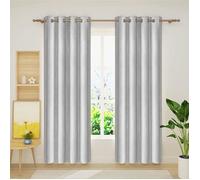 WOLTU Lot de 2 Rideaux Draperies Thermique à Oeillets Rideau Opaque Occultant en Velours Décoration de Fenêtre pour Chambre Gris Clair, 140x245 cm