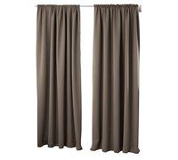 WOLTU Lot de 2 Rideaux 135x245cm occultants décoration Suspension avec Passe-Tringle Rideau Isolant intérieur Taupe VH5880ta-2
