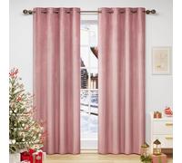 Lot de 2.Rideau Occultant WOLTU avec œillets.Rideaux en Velours de Tombé Lourd de Fenêtre Thermique.Rose.140x245 cm Rose
