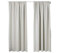 WOLTU Lot de 2 Rideaux Occultant avec Galon Fronceur, 135x225cm, Crème