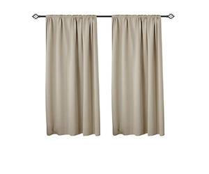 WOLTU Lot de 2 Rideaux Occultant avec Galon Fronceur, 175x140cm, Sable | Isolation thermique, Protection lumière, Réduction du bruit, Salon et chambre, Dimensions variées, Pose facile