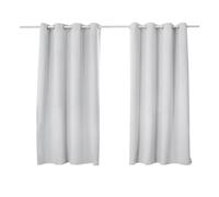 WOLTU Lot de 2 Rideaux Occultant avec Œillets, 135x175cm, Gris Blanc