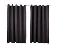 WOLTU Lot de 2 Rideaux Occultant, avec Œillets, Rideau Thermique Isolant, 135x175cm, Anthracite