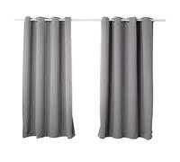 WOLTU Lot de 2 Rideaux Occultant, avec Œillets, Rideau Thermique Isolant, 135x175cm, Gris Foncé