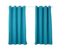 WOLTU Lot de 2 Rideaux Occultant, avec Œillets, Rideau Thermique Isolant, 135x175cm, Turquoise