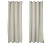 WOLTU Lot de 2 Rideaux Occultant, avec Œillets, Rideau Thermique Isolant, 135x225cm, Beige