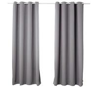 WOLTU Lot de 2 Rideaux Occultant, avec Œillets, Rideau Thermique Isolant, 135x225cm, Gris Foncé