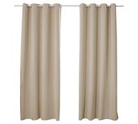 WOLTU Lot de 2 Rideaux Occultant, avec Œillets, Rideau Thermique Isolant, 135x225cm, Sable