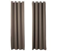 WOLTU Lot de 2 Rideaux Occultant, avec Œillets, Rideau Thermique Isolant, 135x225cm, Taupe