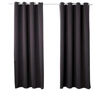 WOLTU Lot de 2 Rideaux Occultant, avec Œillets, Rideau Thermique Isolant, 135x245cm, Anthracite