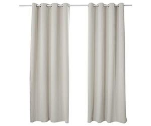 WOLTU Lot de 2 Rideaux Occultant, avec Œillets, Rideau Thermique Isolant, 135x245cm, Crème