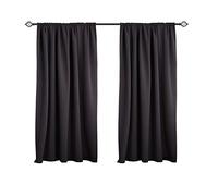 WOLTU Lot de 2 Rideaux Occultant, Suspension avec Galon Fronceur, Rideau Isolant intérieur, 135x175cm, Anthracite