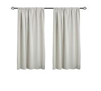 WOLTU Lot de 2 Rideaux Occultant, Suspension avec Galon Fronceur, Rideau Isolant intérieur, 135x175cm, Crème