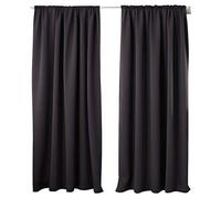 WOLTU Lot de 2 Rideaux Occultant, Suspension avec Galon Fronceur, Rideau Isolant intérieur, 135x225cm, Anthracite