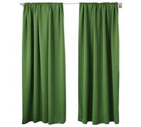 WOLTU Lot de 2 Rideaux Occultant, Suspension avec Galon Fronceur, Rideau Isolant intérieur, 135x245cm, Vert