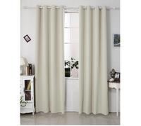 WOLTU Lot de 2 Rideaux occultants à oeillets, Rideaux d’isolation thermiques,135x225cm,Beige