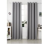 WOLTU Lot de 2 Rideaux occultants à oeillets, Rideaux d’isolation thermiques,135x225cm,Gris Foncé