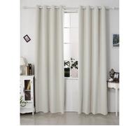 WOLTU Lot de 2 Rideaux occultants à oeillets, Rideaux d’isolation thermiques,135x245cm,Crème