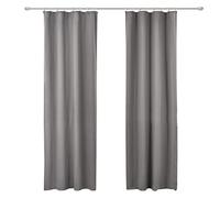 WOLTU Lot de 2 Rideaux Opaque occultants, décoration intérieure, Suspension Facile, Isolation Thermique, Convient au Salon/à la Chambre à Coucher/à la bibliothèque, 135x225cm, Gris Foncé