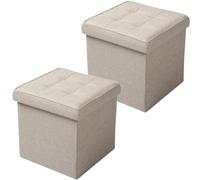 WOLTU Lot de 2 Tabourets Cube de Rangement, Repose Pieds Pliant
