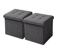 WOLTU Lot de 2 Tabourets Cube de Rangement, Repose Pieds Pliant