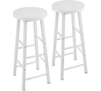 WOLTU Tabourets Bar Lot de 2, Chaise Bar Cuisine Haute, avec Repose-Pieds, Structure en Acier Stable, pour Bistrot et Salle à Manger, Design Industriel, Blanc
