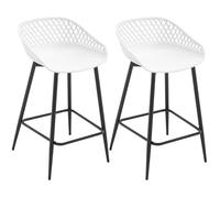 WOLTU Tabouret de Bar Lot de 2, avec Dossier, Siège Plastique, Noir