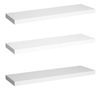 WOLTU Lot de 3 Étagère murale cube en bois MDF, Étagère pour livres-CD-DVD,Étagère à fixation invisible,110x22.9x3.8cm,Blanc