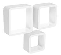 WOLTU Lot de 3 Étagère Murale en Bois MDF, étagère Cube de CD, Stockage de CD/DVD,Blanc RG9236ws