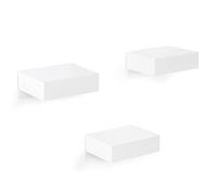 WOLTU Lot de 3 Étagères Murales Blanches, Étagères Flottantes, Tablettes à Suspendre, Meuble Décoratif pour Salon, Couloir, Chambre d'enfants, en Bois MDF, 10,5x7,7x3cm, RG9498ws