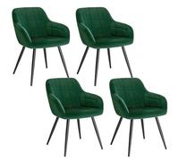 WOLTU Lot de 4 Chaise de Salle à Manger,Velours,Vert Foncé