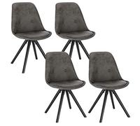 WOLTU Lot de 4 Chaises de Salle à Manger Chaises de Cuisine en Tissu Scientifique,Chaises de Relax Nouveau Design Anthracite BH268an-4