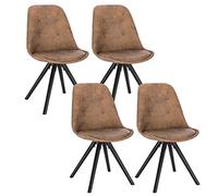 WOLTU Lot de 4 Chaises de Salle à Manger Chaises de Cuisine en Tissu Scientifique,Chaises de Relax Nouveau Design Brun Foncé BH268dbr-4