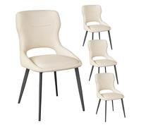 WOLTU Lot de 4 Chaises de Salle à Manger,Crème Blanc