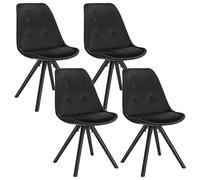 WOLTU Lot de 4 Chaises de Salle à Manger,Noir