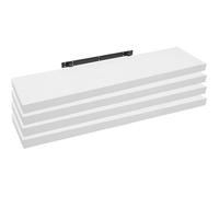 WOLTU Lot de 4 Étagère murale cube en bois MDF, Étagère pour livres-CD-DVD,Étagère à fixation invisible,80x22.9x3.8cm,Blanc