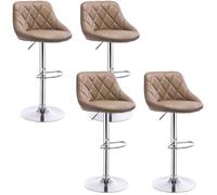 WOLTU lot de 4 Tabouret de bar avec repose-pieds,hauteur réglable, en similicuir,siège bien rembourré,Kaki