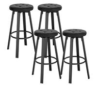 WOLTU Lot de 4 Tabouret de Bar avec Siège pivotant Ø 35,5cm, Tabouret à 4 Pieds en Métal, Tabouret Haut avec Repose-Pieds pour Salle à Manger, Cuisine, Cafétériat, Charge 120kg, Anthracite, BH330an-4