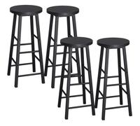 WOLTU Lot de 4 Tabourets de Bar, Tabouret de Bistrot, Chaise Stable et Durable, Surface d'assise en MDF, Noir