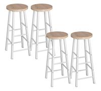 WOLTU Tabourets Bar Lot de 4, Chaise Bar Cuisine Haute, avec Repose-Pieds, Structure en Acier Stable, pour Bistrot et Salle à Manger, Design Industriel, Chêne Clair