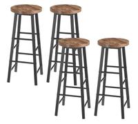 WOLTU Lot de 4 Tabourets de Bar, Tabouret de Bistrot, Chaise Stable et Durable, Surface d'assise en MDF, Noir+Vintage