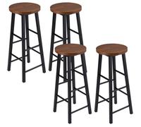 WOLTU Lot de 4 Tabourets de Bar, Tabouret de Bistrot, Chaise Stable et Durable, Surface d'assise en MDF, Hêtre Foncé