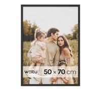WOLTU Lot de 5 Cadres Photos 50x70 cm, Cadres pour Photo avec Passe Partout, à Suspendre Horizontalement ou Verticalement, Décoration Murale ou sur Table, en Bois MDF, Noir
