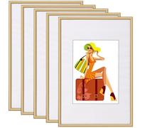 WOLTU Lot de 5 pièce Cadre Photo, décorer pour Maison, New Life Style, Or, 21x29,7cm A4, BR9862gd-5