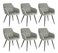 WOLTU Lot de 6 Chaise de Salle à Manger,Velours,Gris