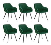 WOLTU Lot de 6 Chaise de Salle à Manger,Velours,Vert Foncé